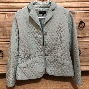 Talbots Quilted Light Blue Jacket - Size 10 Petite